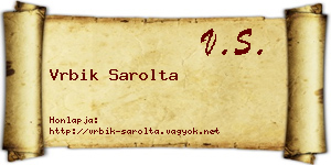 Vrbik Sarolta névjegykártya