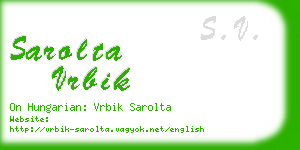 sarolta vrbik business card